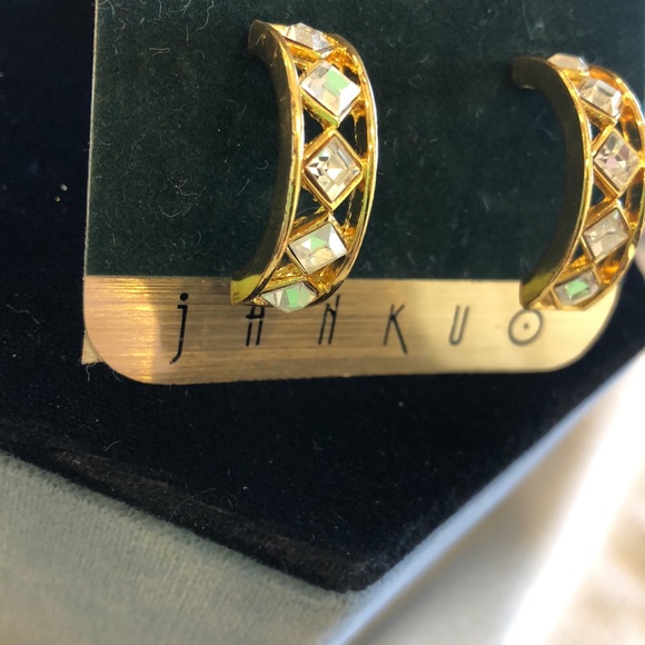 Harlequin Cubic Zirconia Hoop Earrings-Boutique - Picture 3 of 8